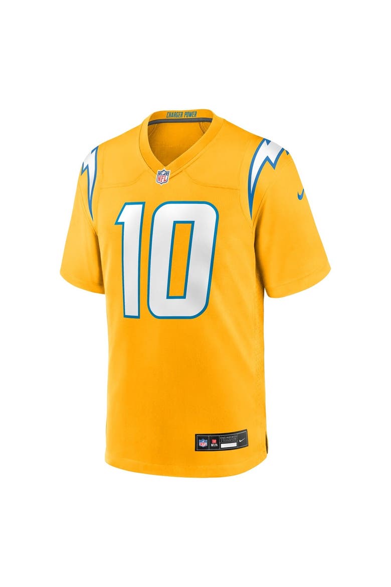 Men's Nike Justin Herbert Gold Los Angeles Chargers Alternate Charger Power Game Player Jersey, Alternate, color, Gold