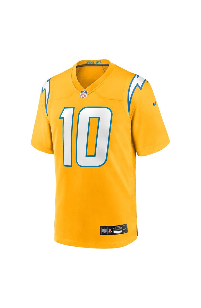 Nike Men's Nike Justin Herbert Gold Los Angeles Chargers Alternate Charger Power Game Player Jersey, Alternate, color, Gold