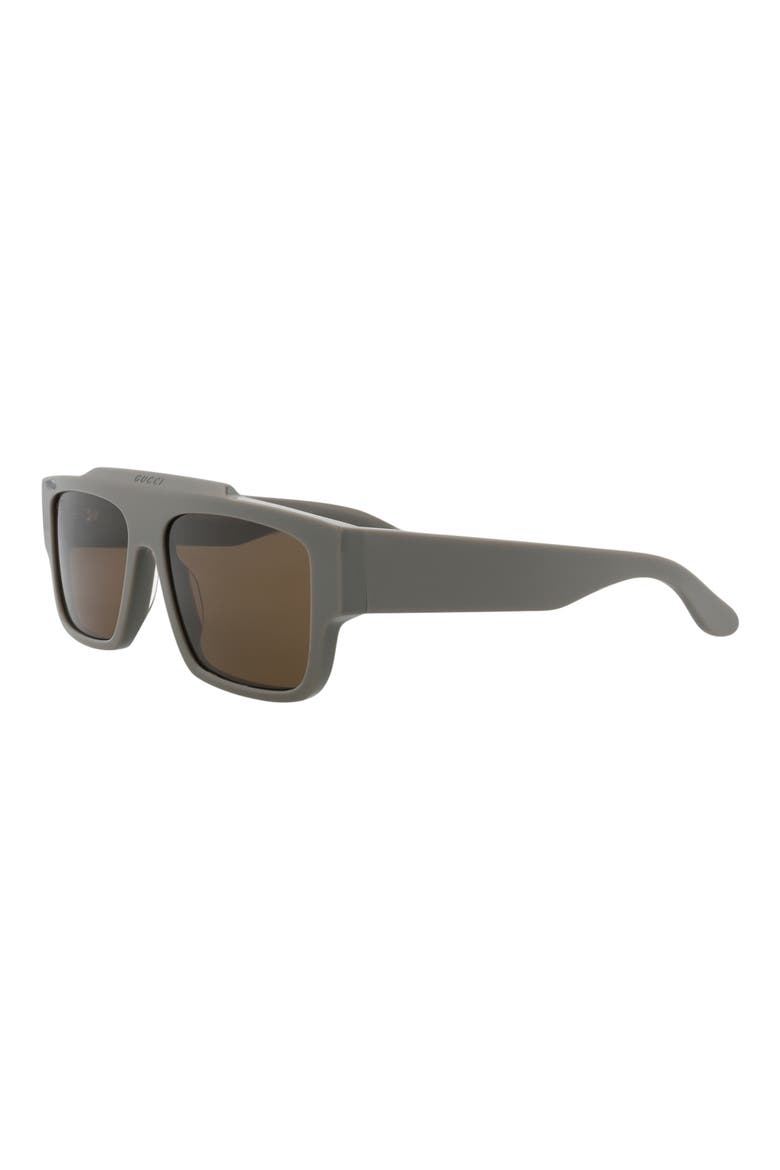 56mm Rectangle Sunglasses, Alternate, color, GREY GREY BROWN