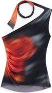 Desigual Tie Neck One Shoulder Top
