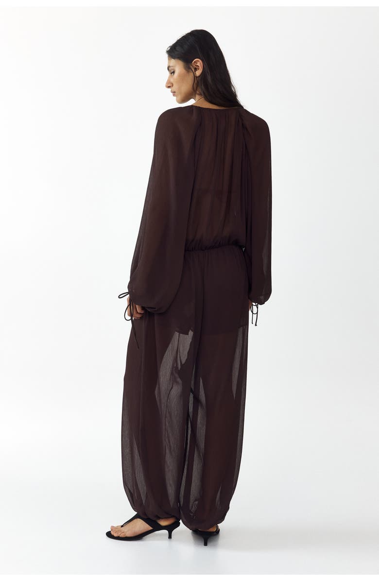 H&M Oversized Balloon-leg Jumpsuit, Alternate, color, Dark Brown
