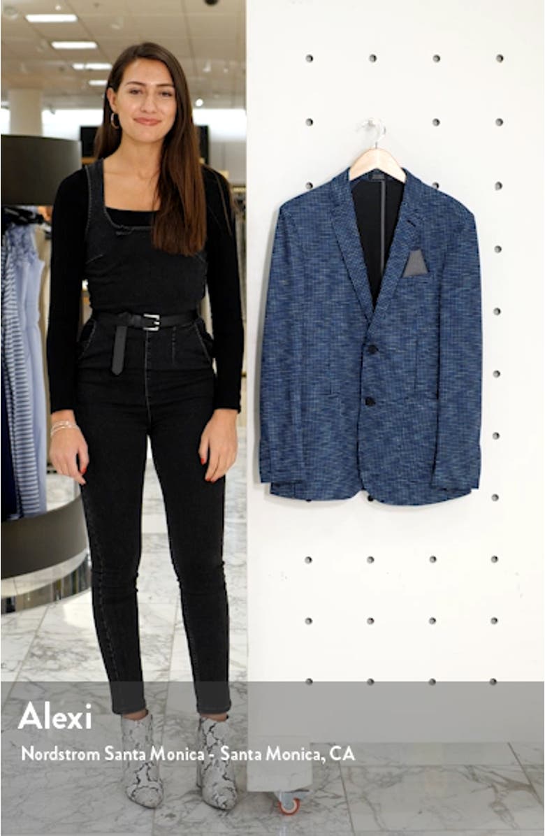 Houndstooth Two Button Notch Collar Performance Blazer, sales video thumbnail