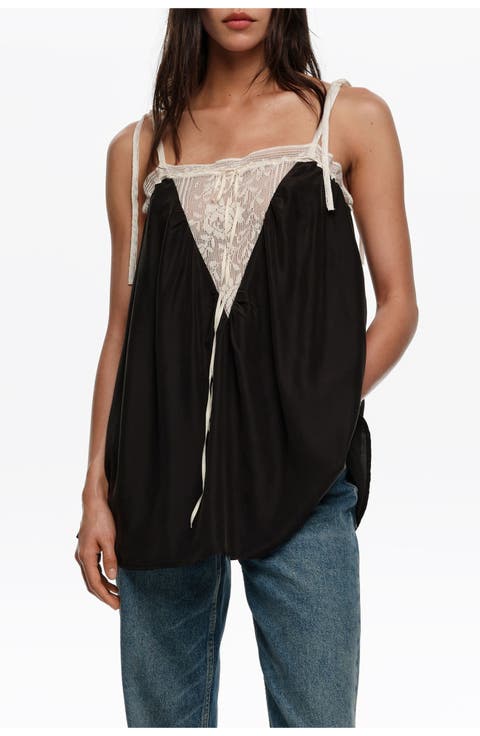 Silk Lace Vest Top