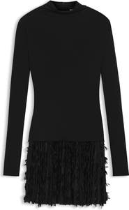 BOSS Ecicla Texture Turtleneck Long Sleeve Dress