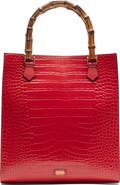 Frances Valentine Nan Croc Embossed Leather Tote