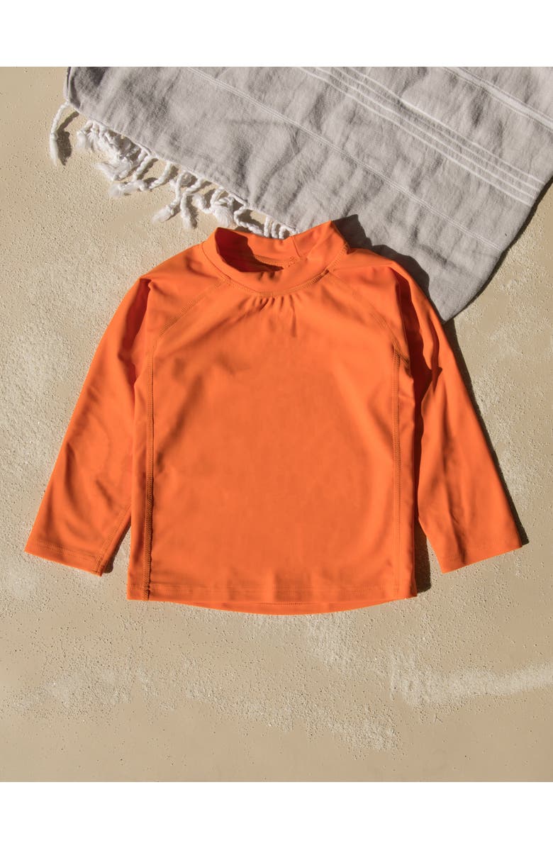 Leveret Kids Long Sleeve Rash Guard, UPF 50+ Swim Shirt, Alternate, color, Orange