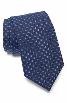 Anchor Pattern Silk Tie