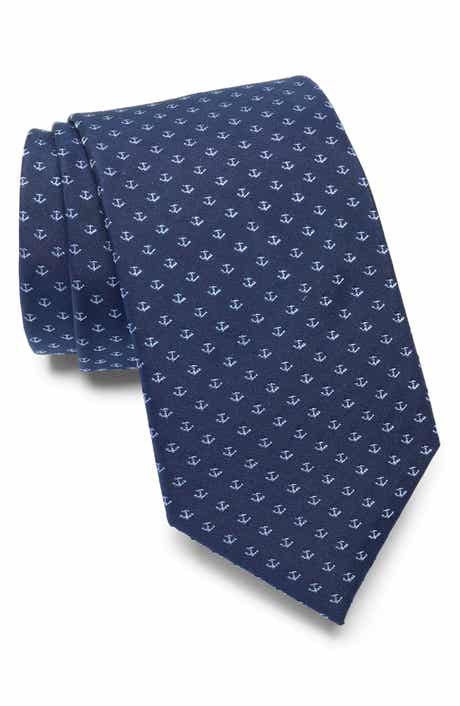 Anchor Pattern Silk Tie