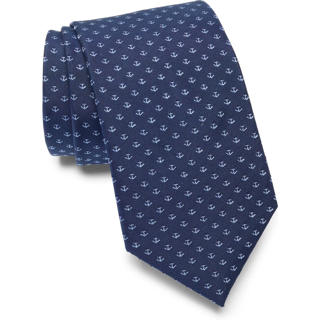 Bonobos Anchor Pattern Silk Tie In Navy