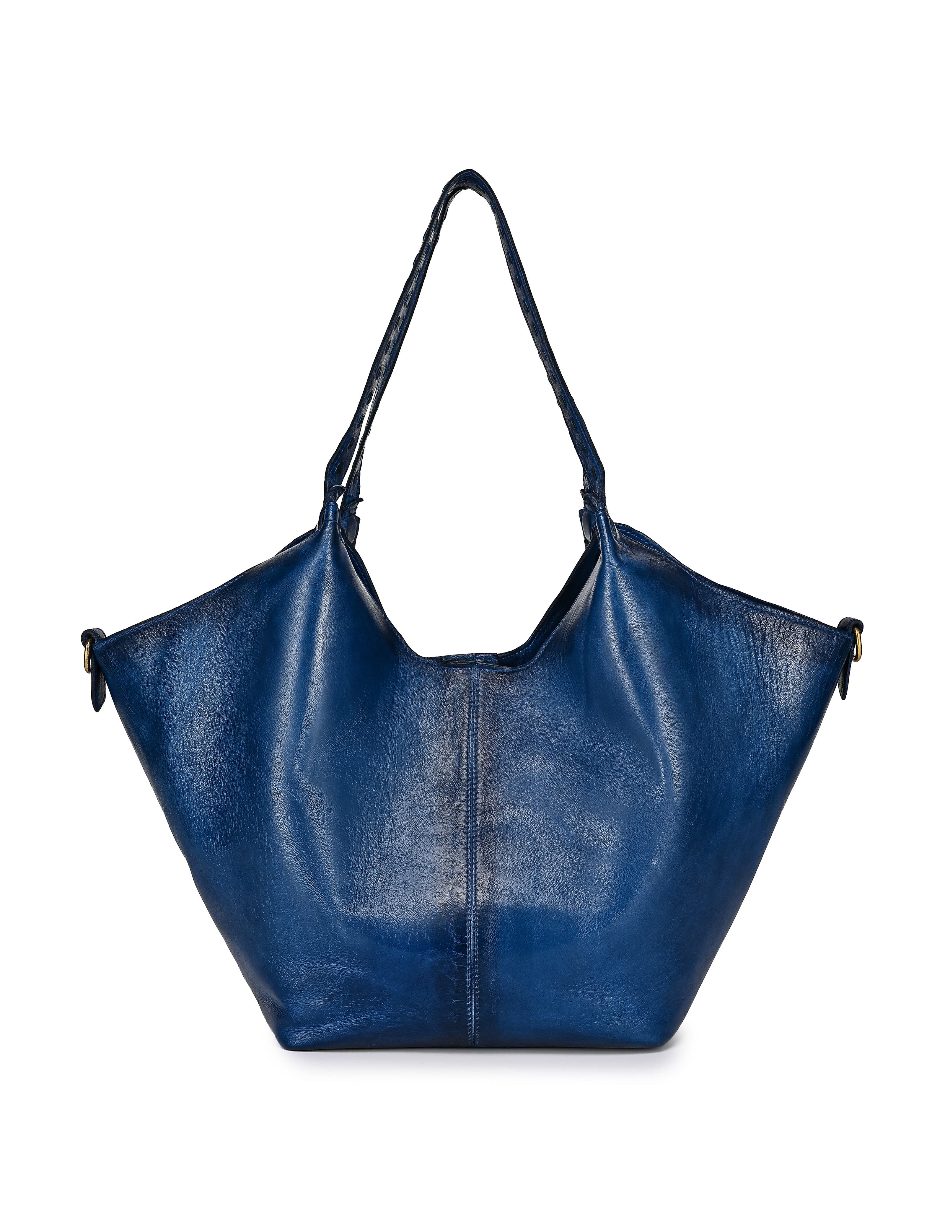 OLD TREND Wisteria Small Handwoven Leather Tote, Alternate, color, Blue