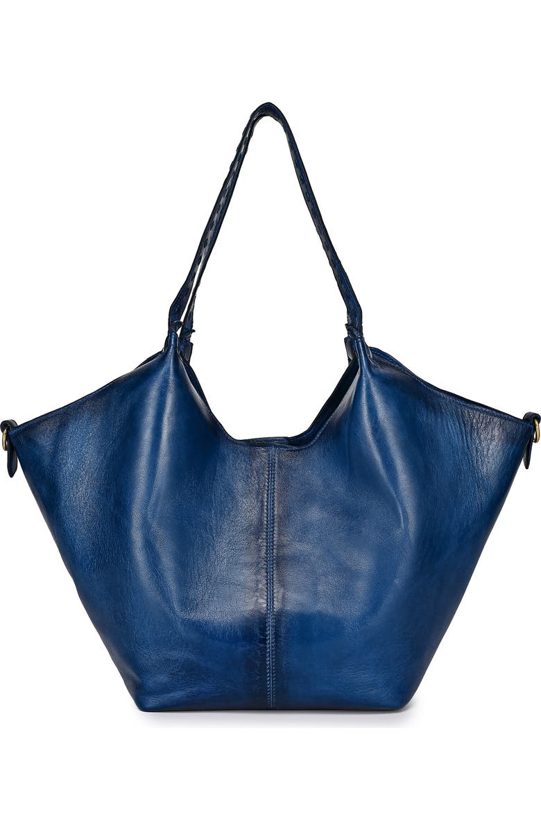 OLD TREND Wisteria Small Handwoven Leather Tote, Alternate, color, Blue