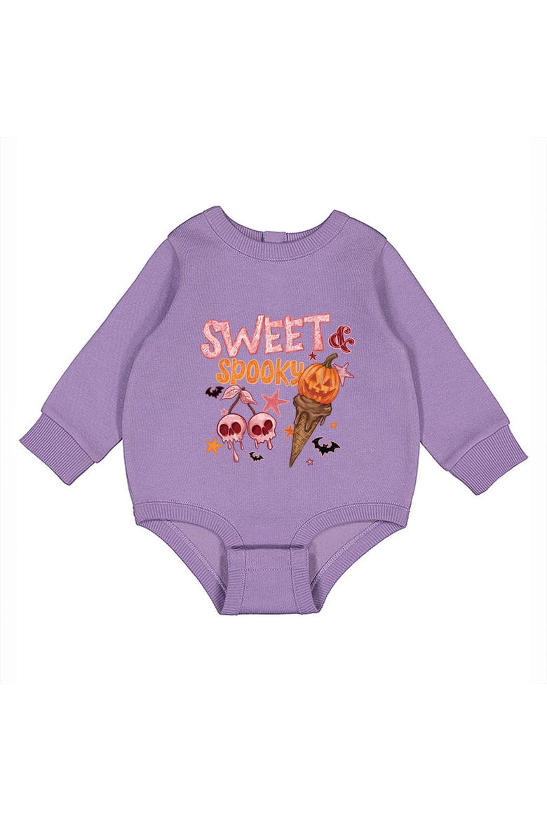 Sweet Spooky Infant Fleece BodySuit, Alternate, color, Lavender