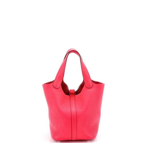 Pre-owned Hermes Hermes Picotin Lock Bag Clemence Pm In Pink