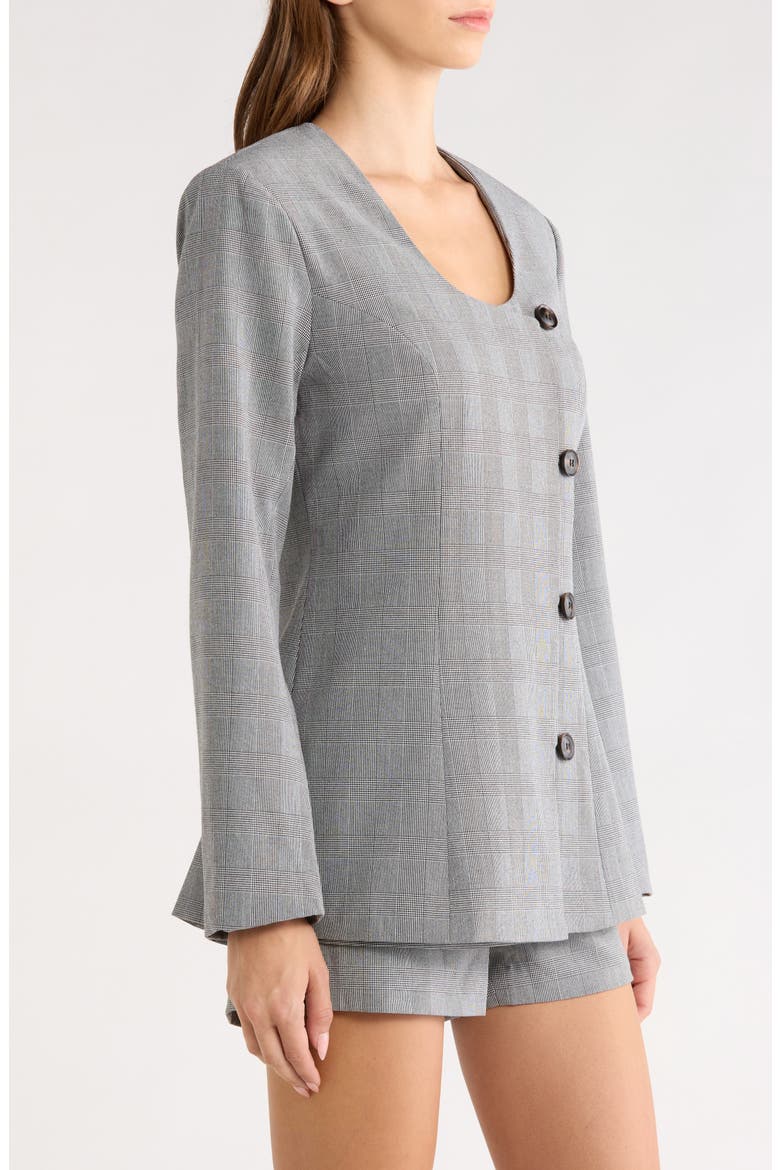 Blake Glen Plaid Collarless Jacket, Alternate, color, BLACK WHITE