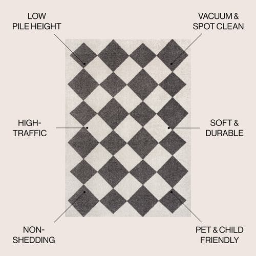 JONATHAN Y JONATHAN Y DRAPER CLASSIC GEOMETRIC DIAMOND PATTERN AREA RUG 