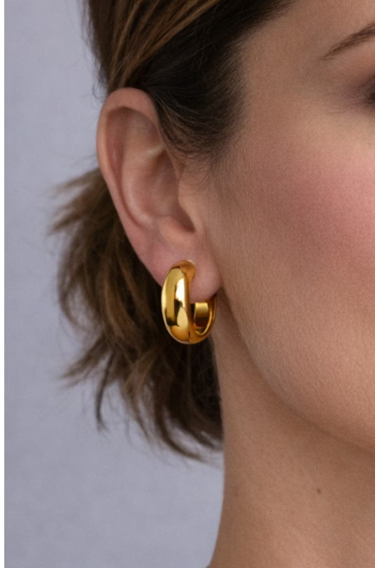 Chunky Hoop Earrings, Alternate, color, GOLD