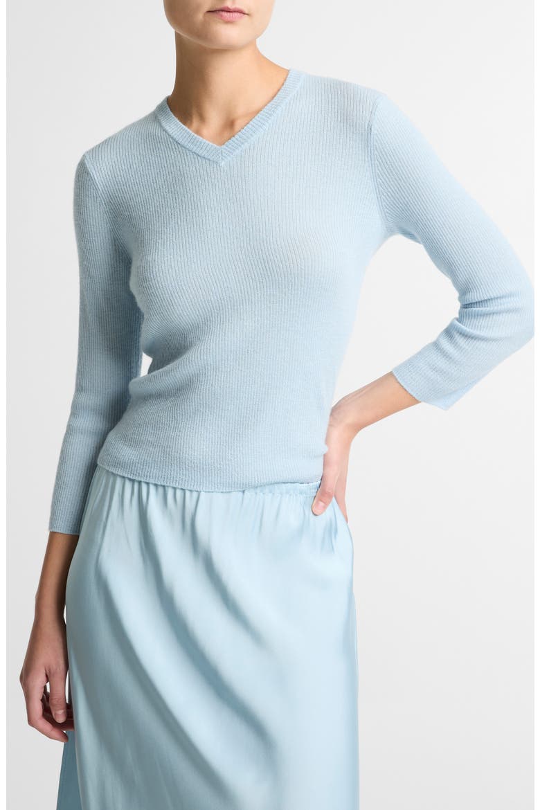 Cashmere & Silk Knit Sweater, Alternate, color, CLEARWATER