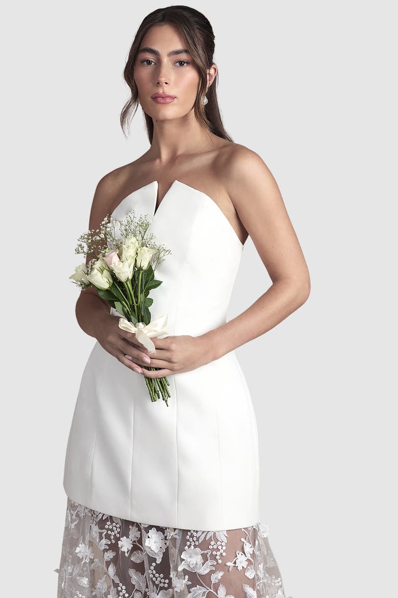 Bandeau Wedding Maxi Dress, Alternate, color, Ivory