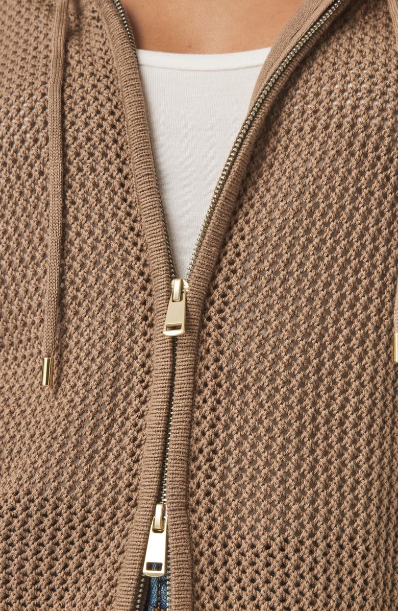 Splendid Nala Openwork Cotton Zip Hoodie, Alternate, color, 