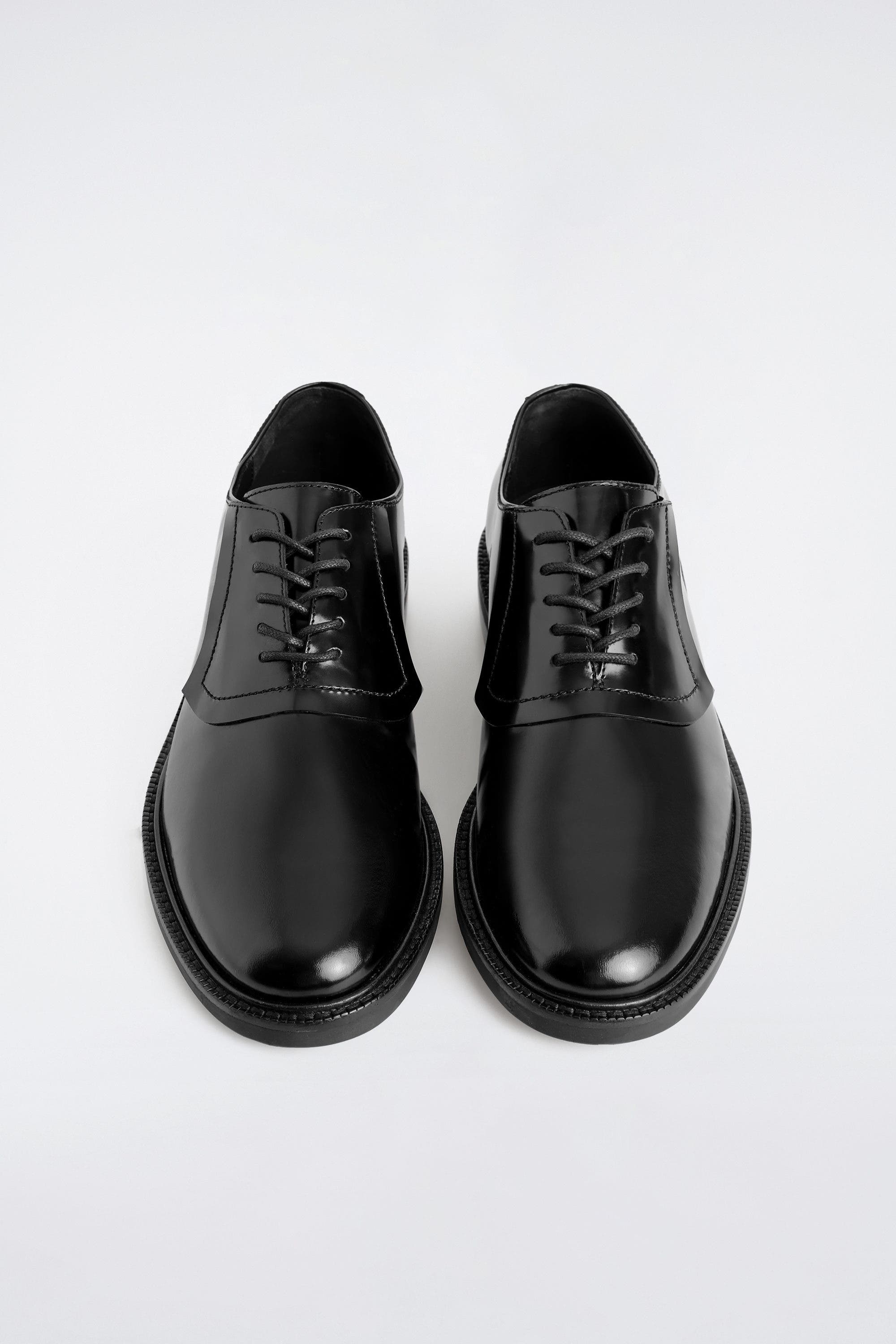 Leather Oxford Shoes, Alternate, color, BLACK