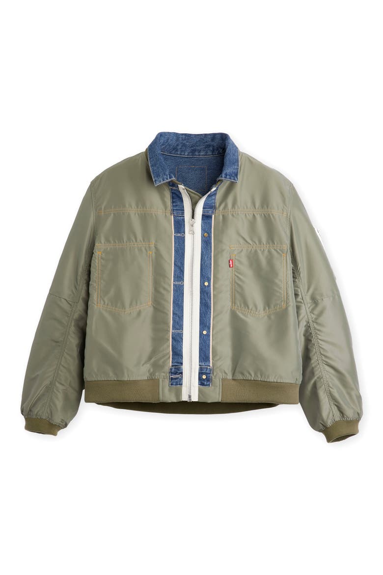 Gender Inclusive Levi's® Denim x Nylon Twill Reversible Jacket, Alternate, color, BLUE/ KHAKI