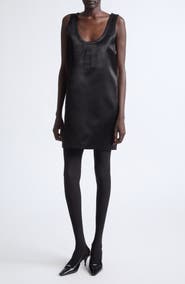 Saint Laurent Cassandre Satin Shift Dress
