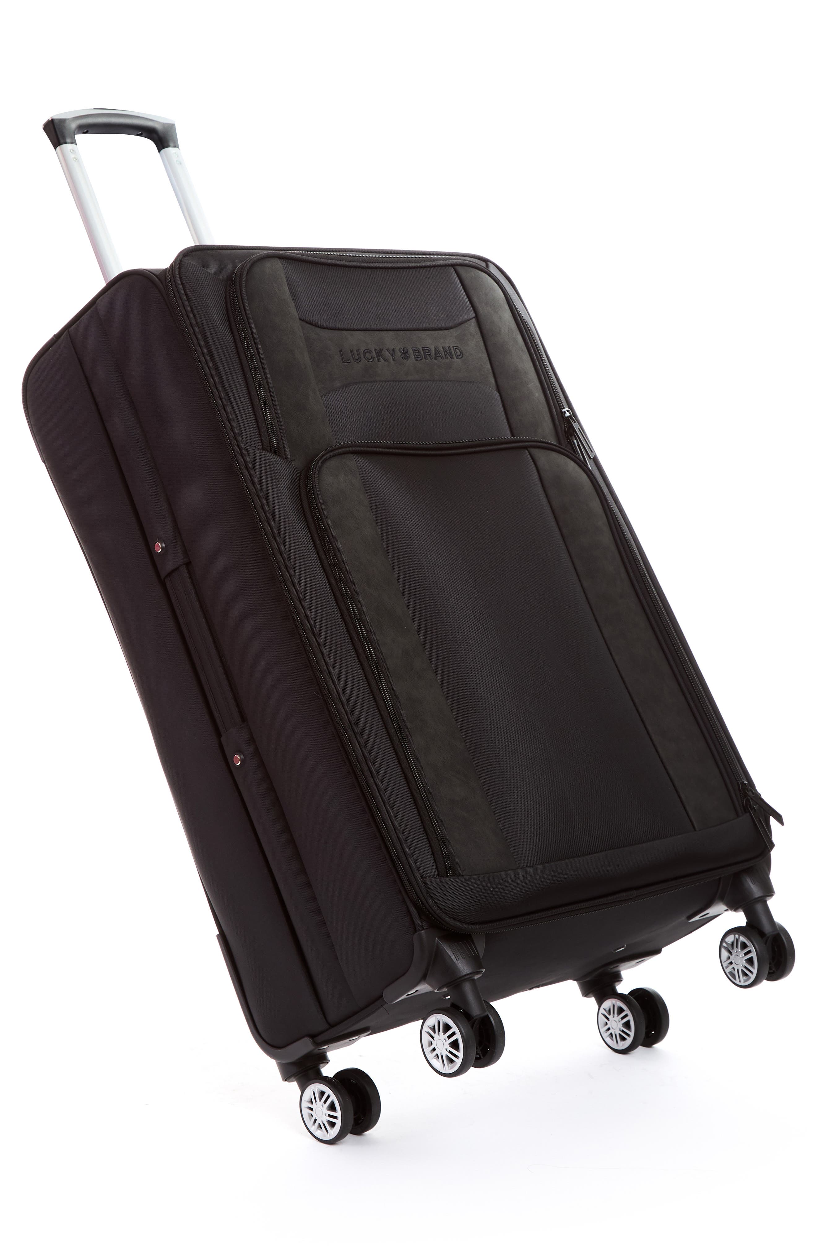 Lucky Brand Scout 28-Inch Hardside Spinner Packing Case, Alternate, color, Black Tonal