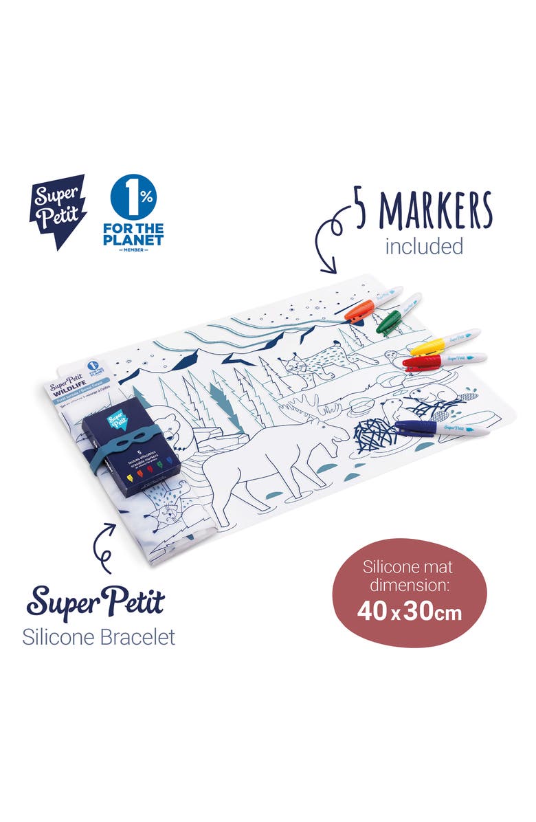 Scrunch Boreal Forest Reusable Coloring Mat & Washable Markers, Alternate, color, Multi