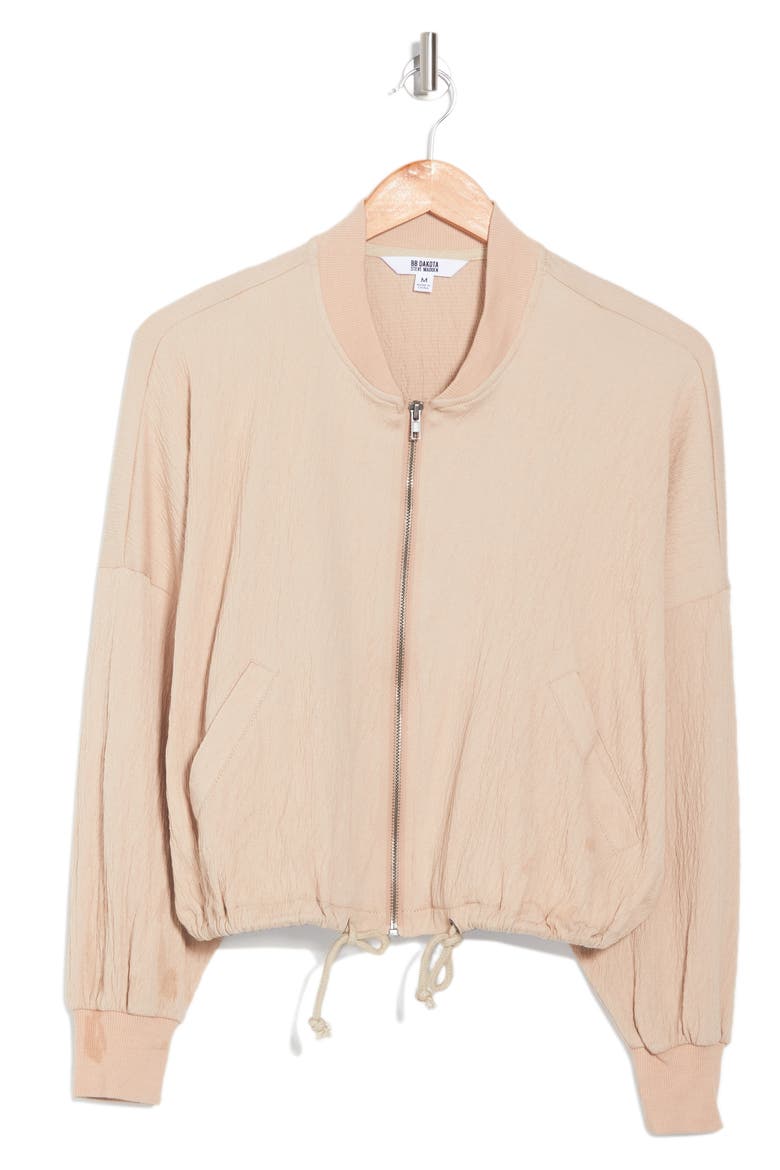 Novelty Fast Car Crop Bomber Jacket, Alternate, color, LIGHT TAN