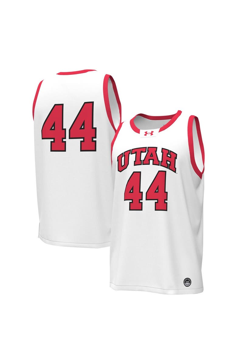 Under Armour Men's Under Armour #44 White Utah Utes Replica Basketball Jersey, Main, color, White