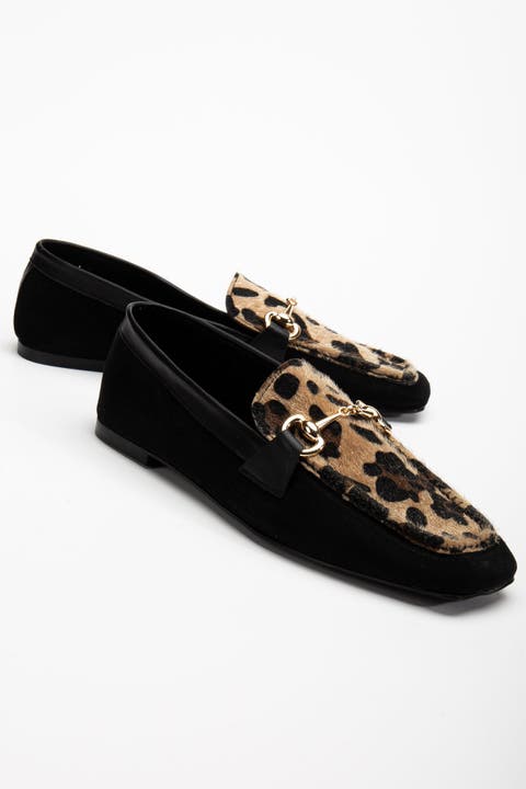 Mabel Suede Leather Horsebit Loafers