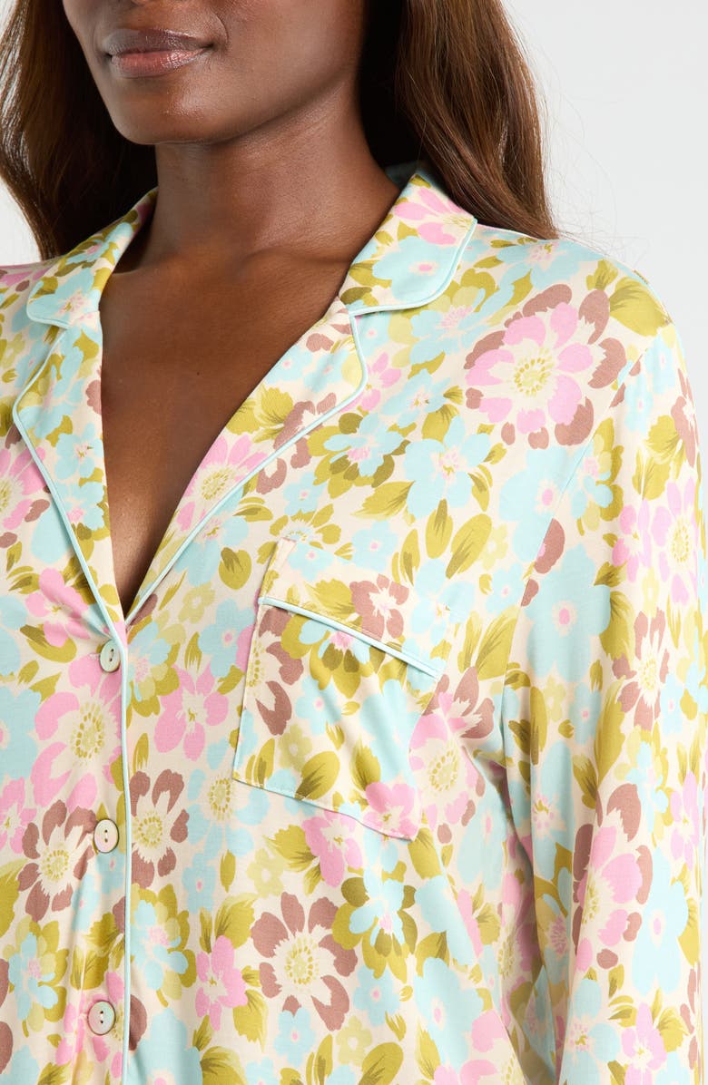KILO BRAVA Print Long Sleeve Sleep Shirt, Alternate, color, Painted Blooms