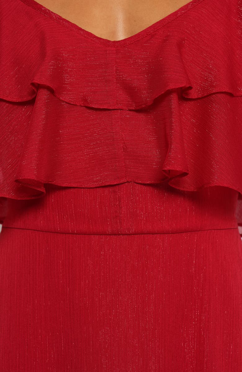 Petal & Pup Merida Ruffle Short Sleeve Midi Dress, Alternate, color,