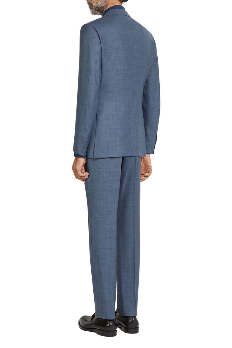 Plaid Centoventimila Wool Suit, Alternate, color, BR BLU CK
