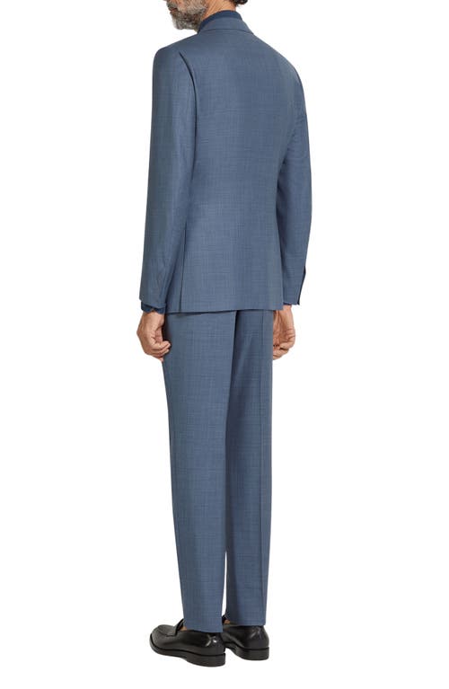Zegna Light Avio Blue Centoventimila Wool Suit In Br Blu Ck
