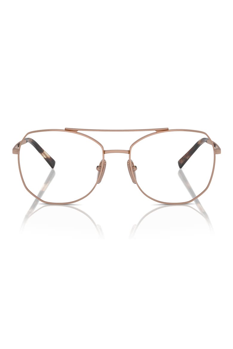 56mm Rectangular Optical Glasses, Main, color, ROSE GOLD