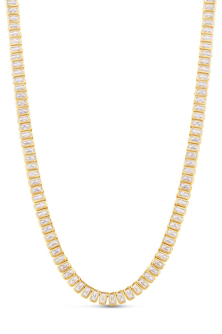Emerald Cut Tennis Necklace, Main, color, GOLD/ WHITE