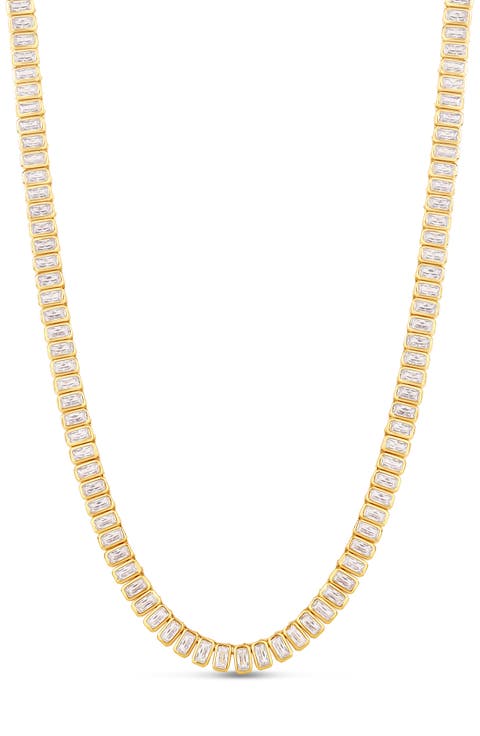 Emerald Cut Tennis Necklace
