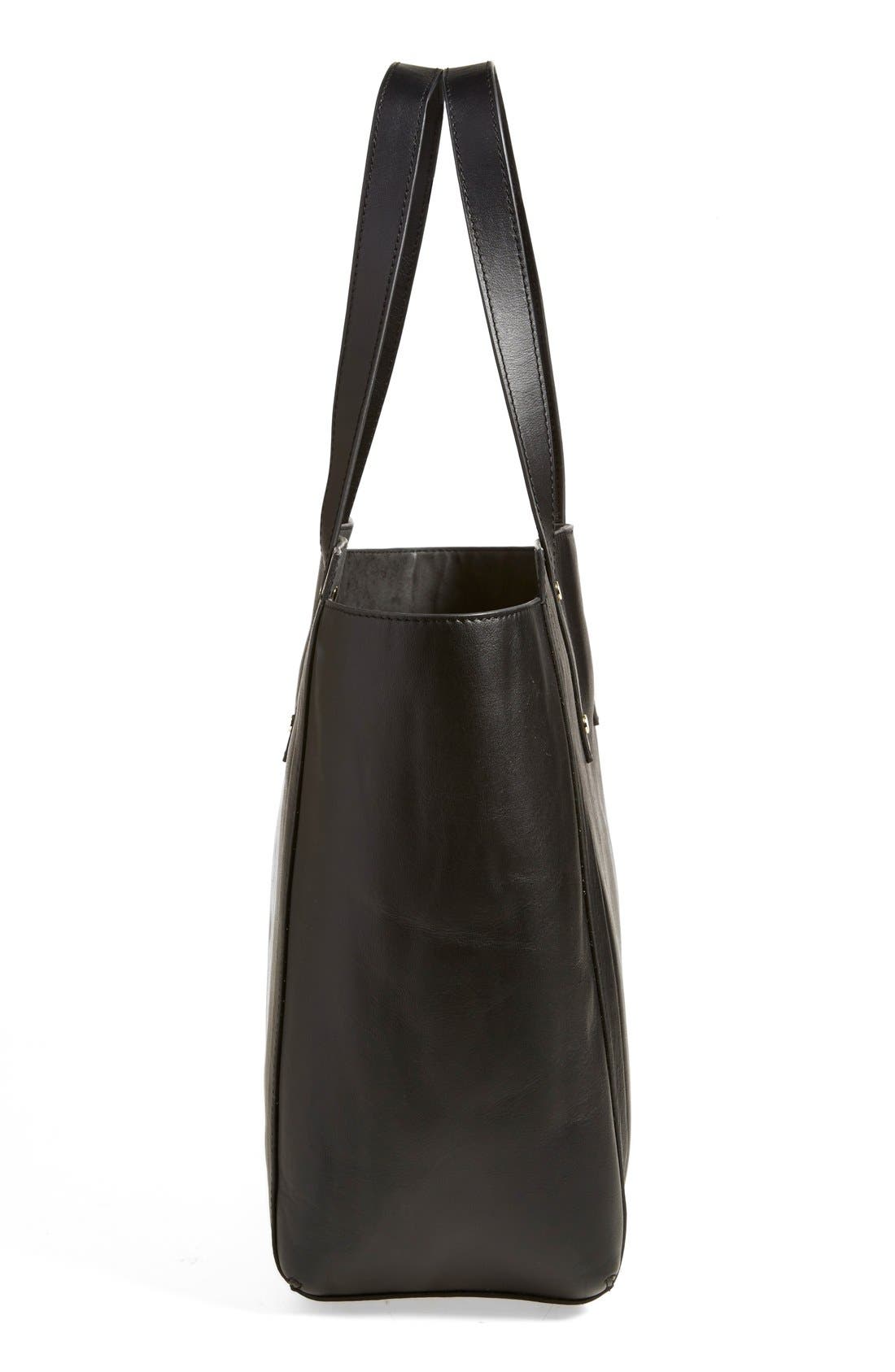 'Soho' Leather Tote, Alternate, color, BLACK