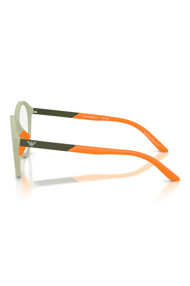 Kids' 48mm Round Optical Glasses, Alternate, color, MATTE AGAVE GREEN / CLEAR