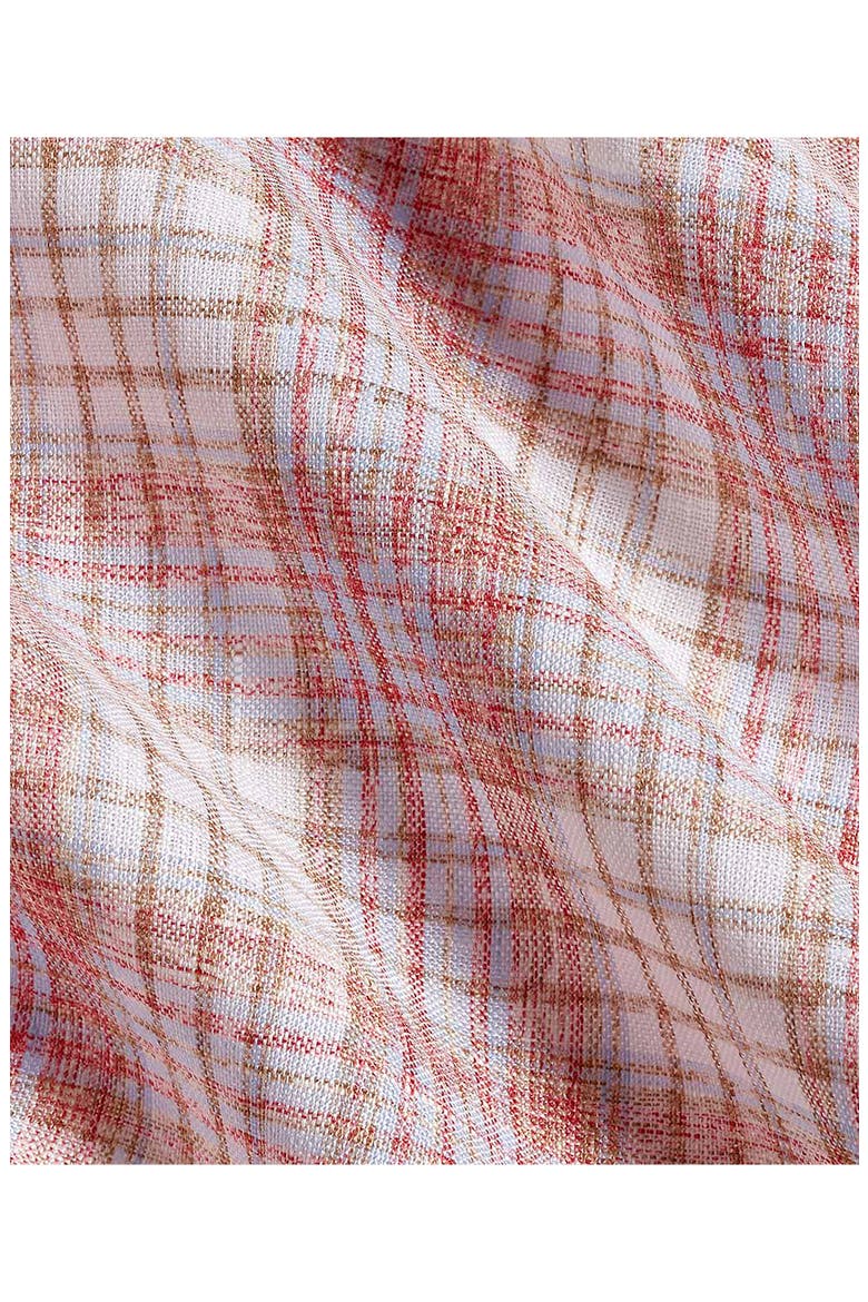 Linen Check Sport Shirt, Alternate, color, RED/ MULTI