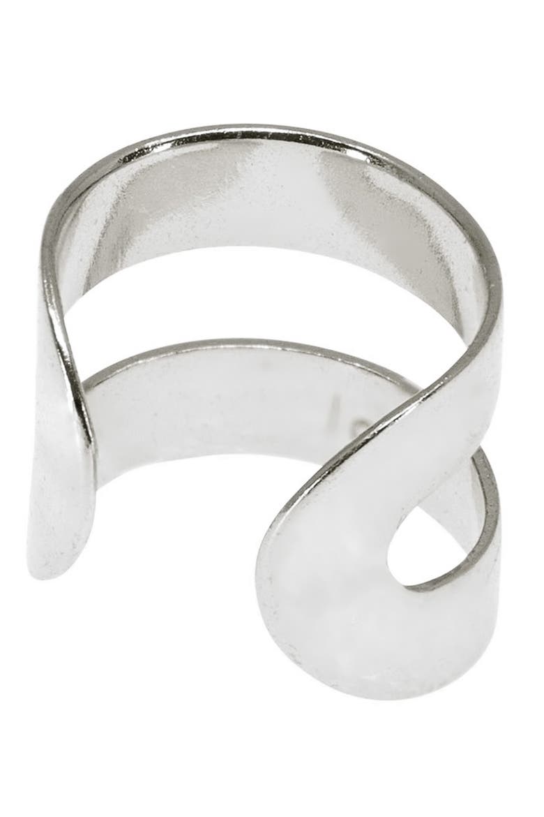 Double Layer Ear Cuff, Alternate, color, SILVER