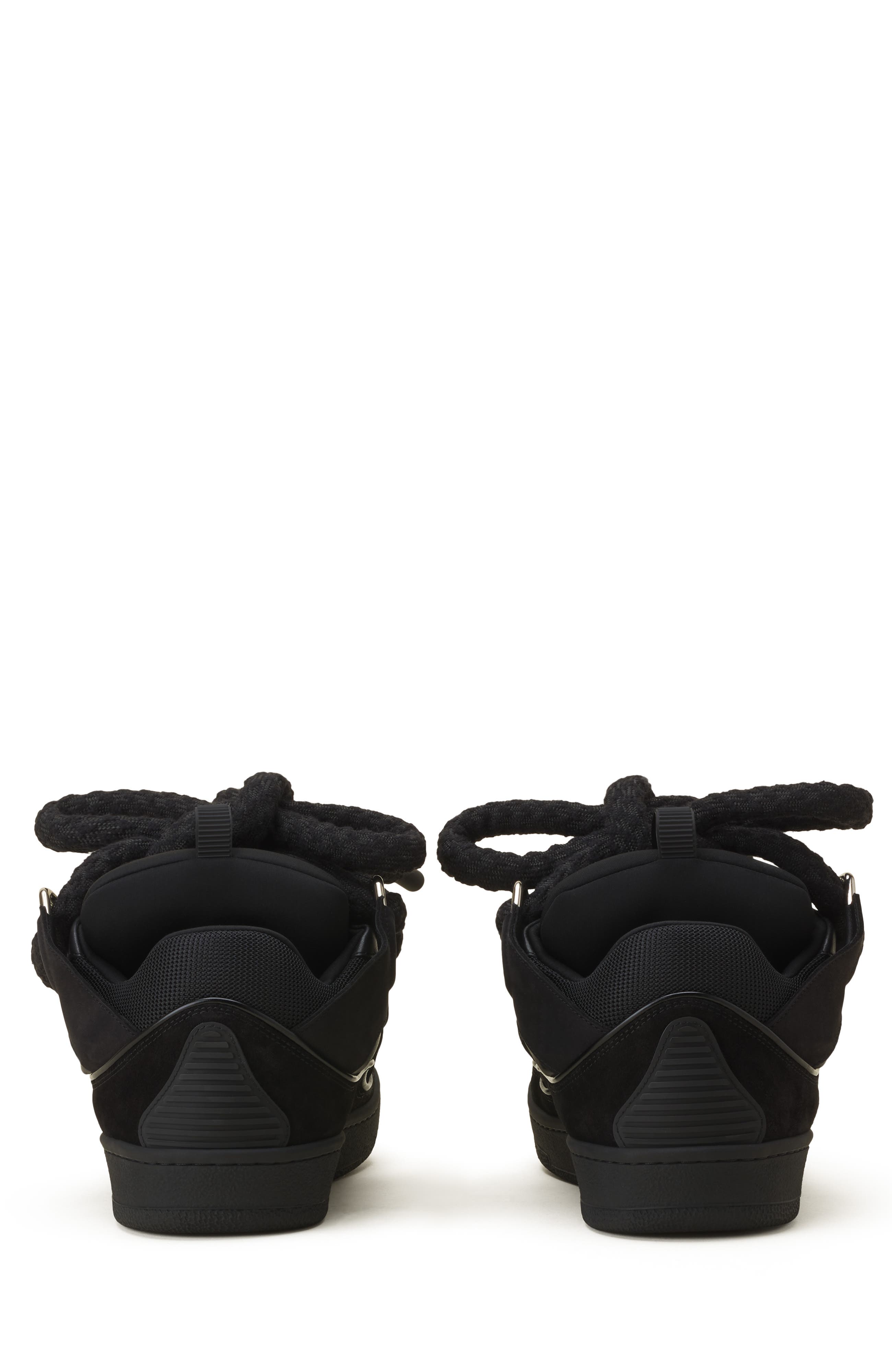 Curb Snake Sneakers In Leather, Alternate, color, Black