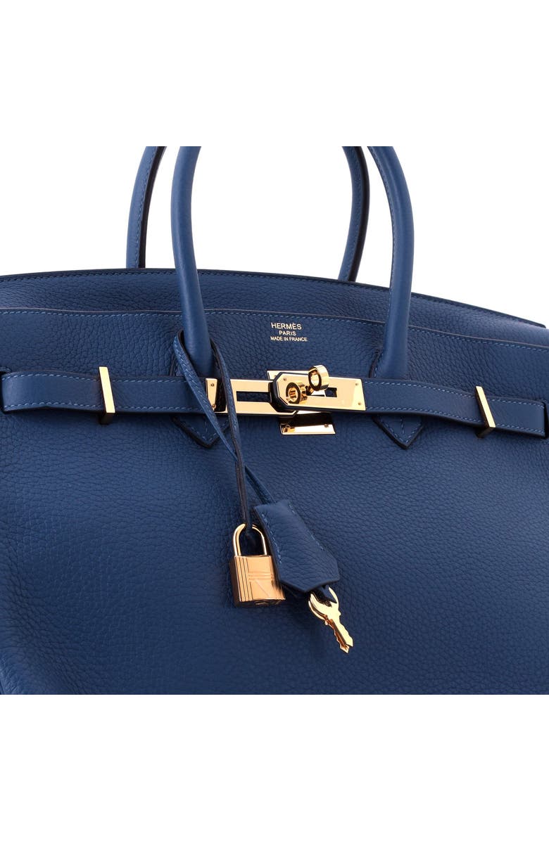 Pre-Owned Hermes Birkin Handbag Blue Clemence with Gold Hardware 35, Alternate, color, Deep Blue