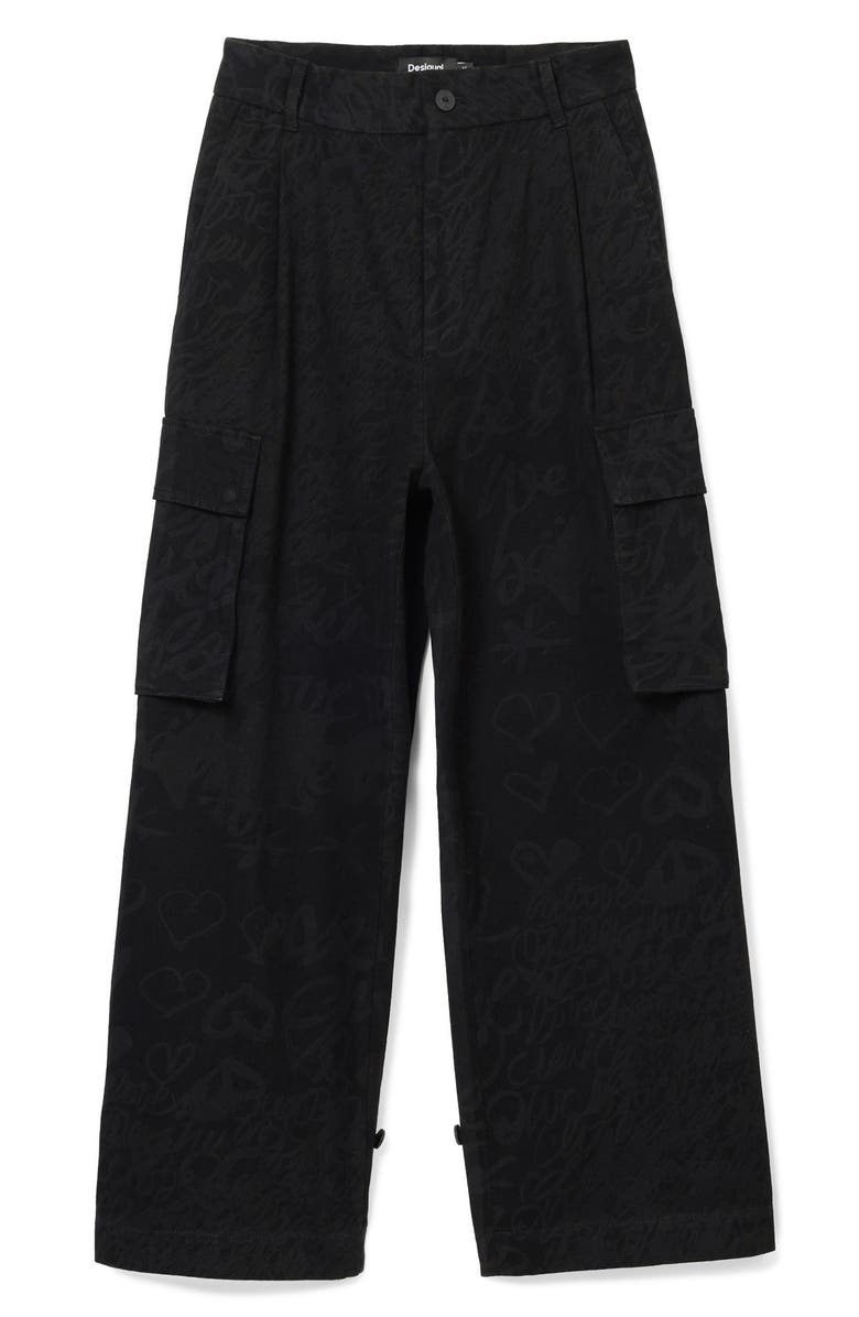 Desigual Lacroix Cargo Pants, Alternate, color, Black