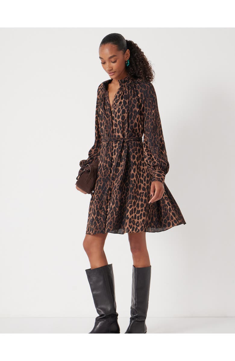 Hush Printed Chiffon Mini Dress, Alternate, color, Natural Leopard Brown