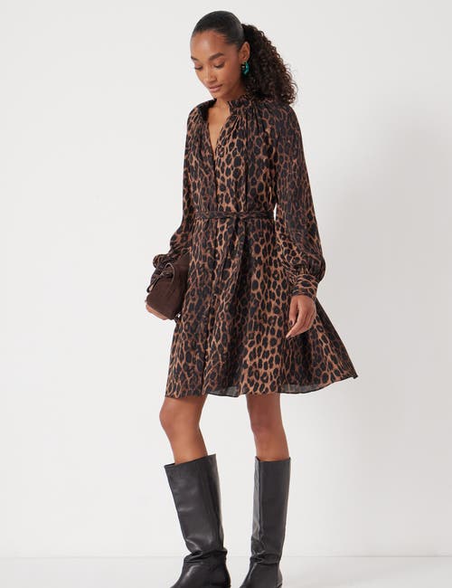 Hush Printed Chiffon Mini Dress In Brown