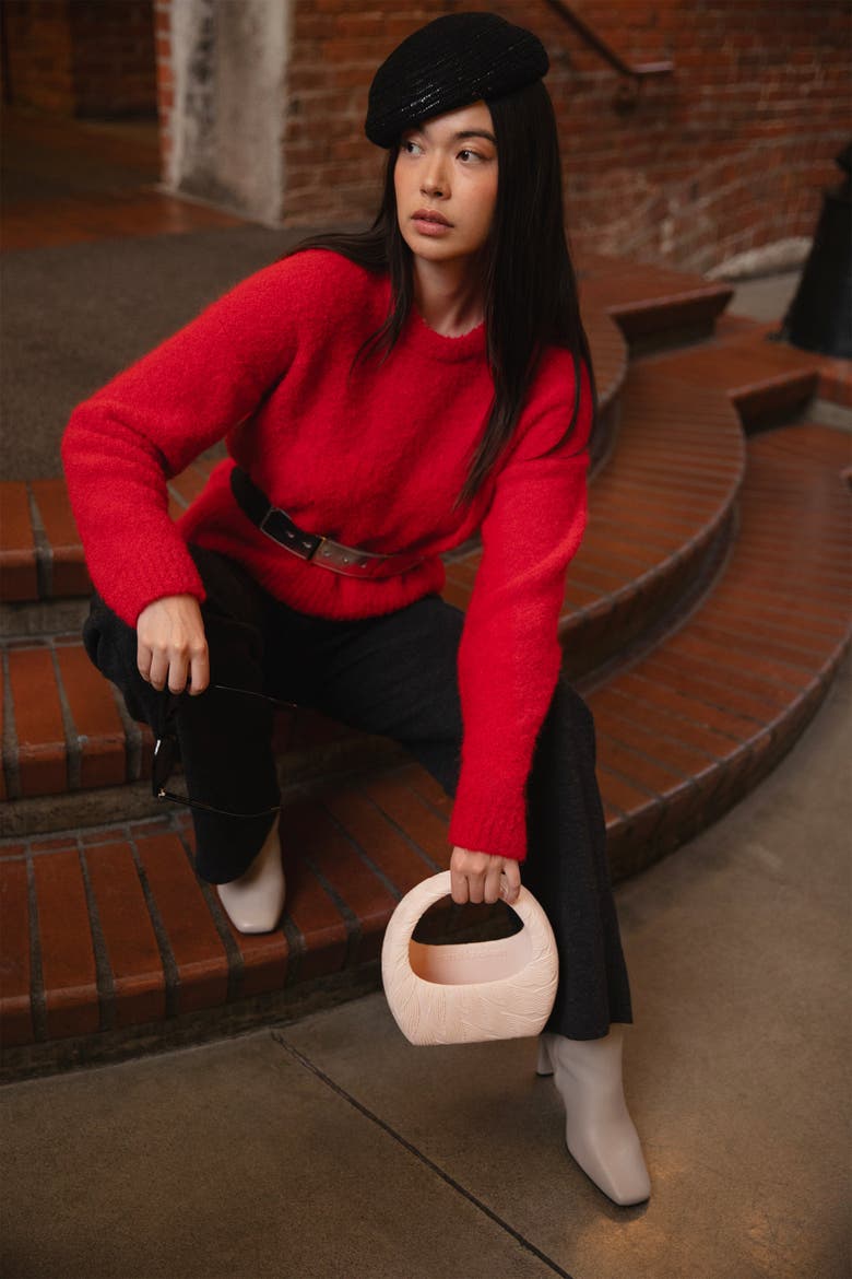 Belle Boucle Pullover, Alternate, color, SCARLETT