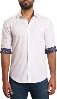 Jared Lang Trim Fit Solid Pima Cotton Button-Up Shirt