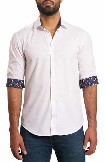 Jared Lang Trim Fit Solid Pima Cotton Button-Up Shirt